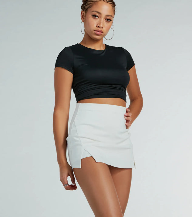 Cute Attitude Ponte Slit Mini Skort | Windsor Stores