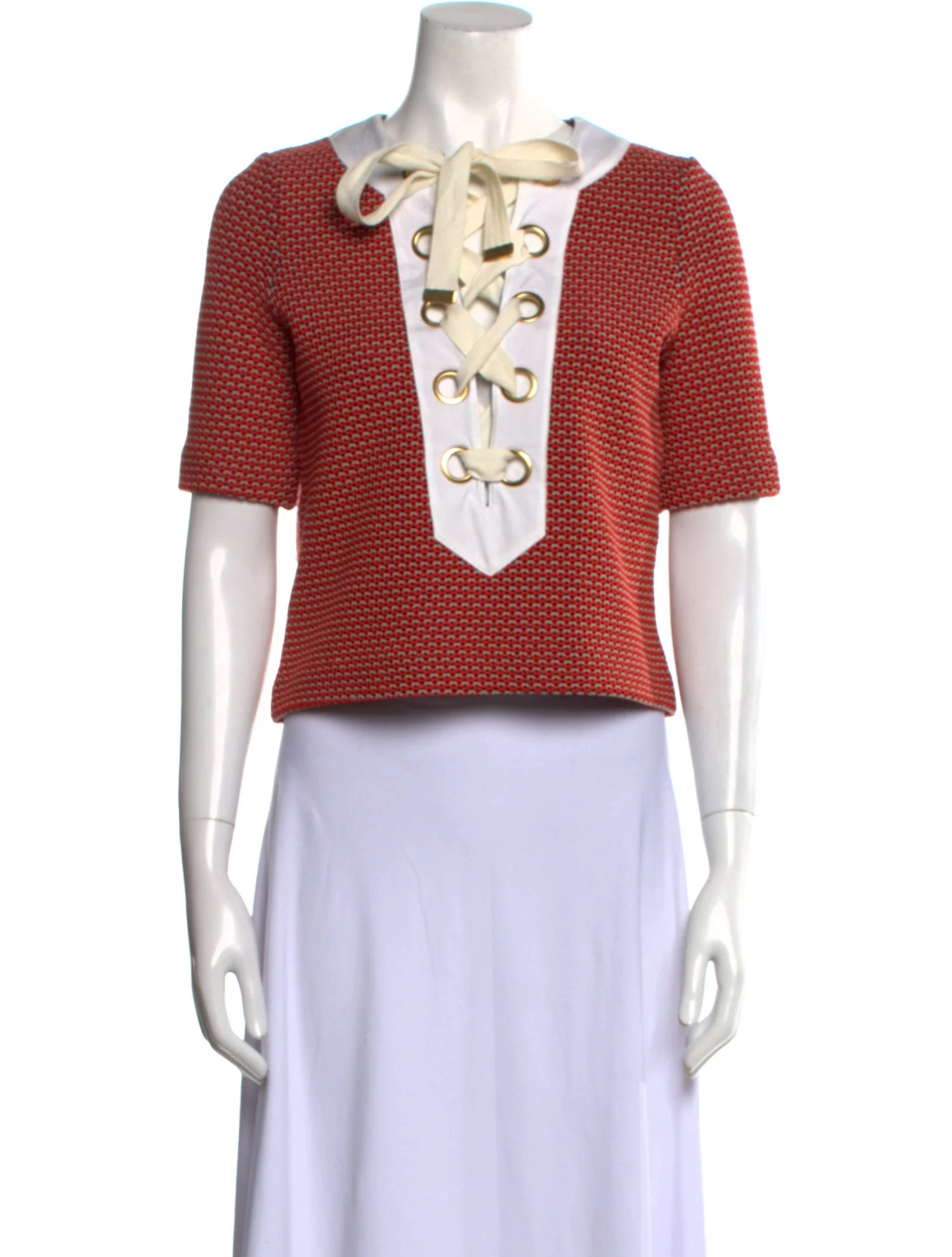 Printed Tie Neck Crop Top | The RealReal