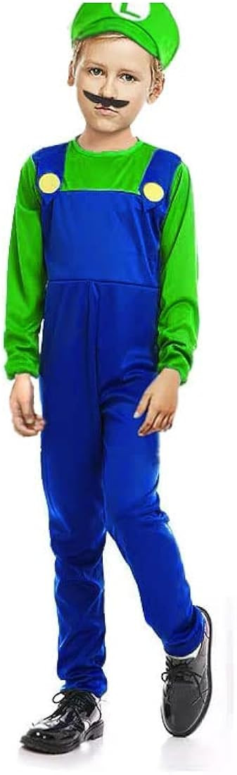 Super Brothers Halloween Kids Cosplay Costume Mario Brothers | Amazon (US)