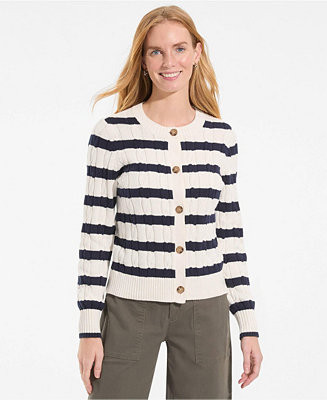 Women's Drifter Classic Cable Crew Neck Cardigan Sweater | Macy's