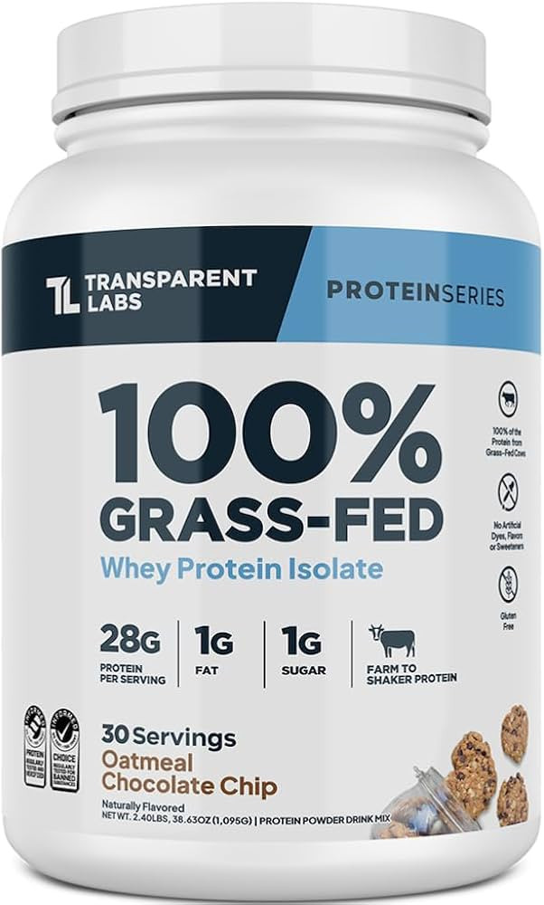 Transparent Labs Grass-Fed Whey Protein Isolate - Natural Flavor, Gluten Free Whey Protein Powder... | Amazon (US)