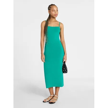 No Boundaries Sleeveless Square Neck Midi Dress Women s & Women s Plus Sizes XXS-4X | Walmart (US)