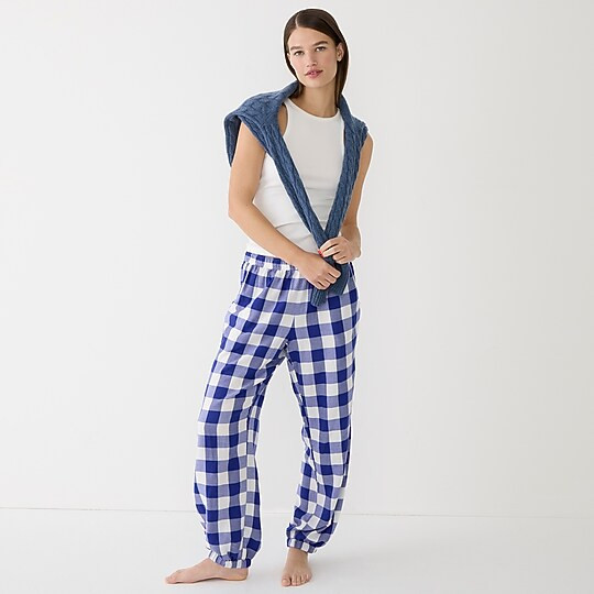 Flannel pajama jogger pant in buffalo check | J. Crew US