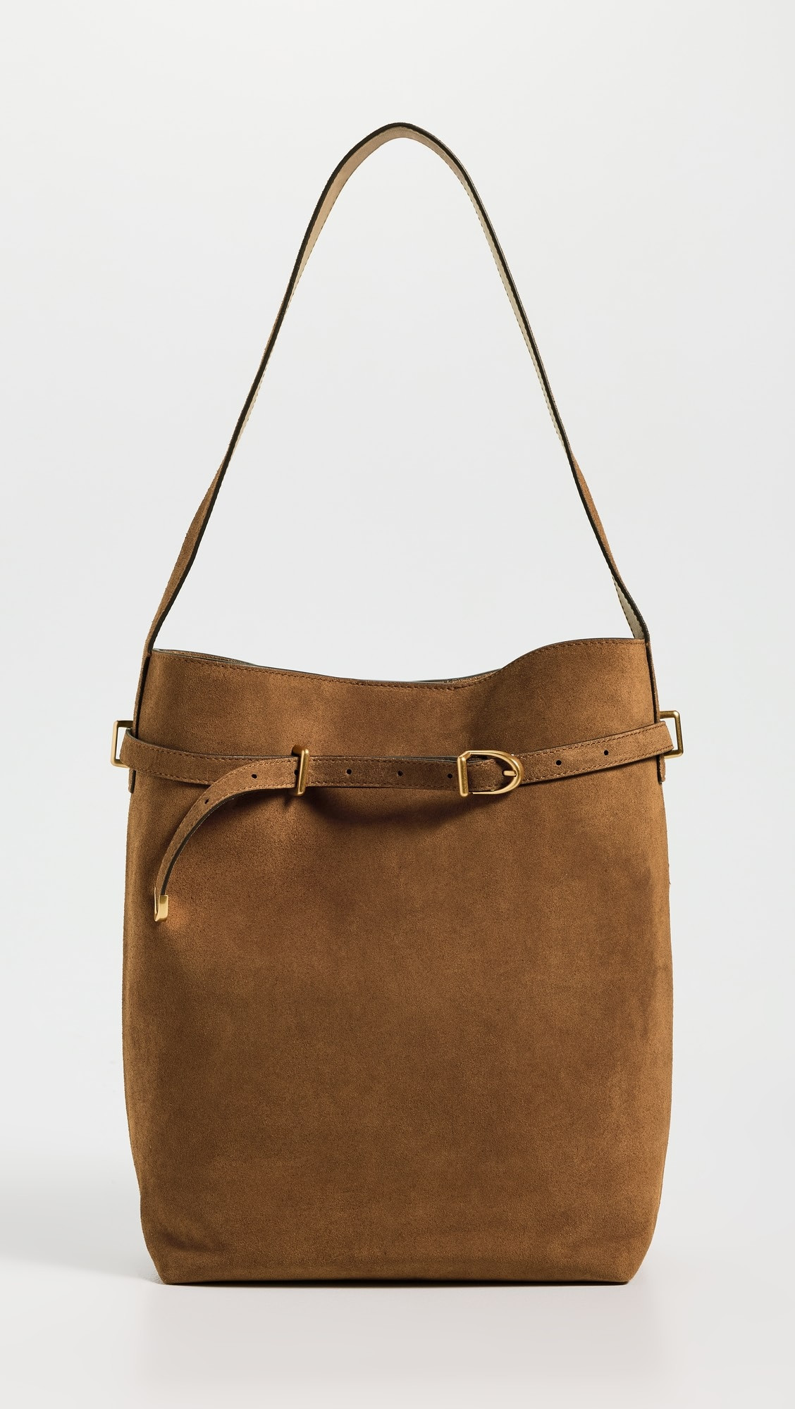 The Essential Belted Bucket Tote In Suede | Shopbop