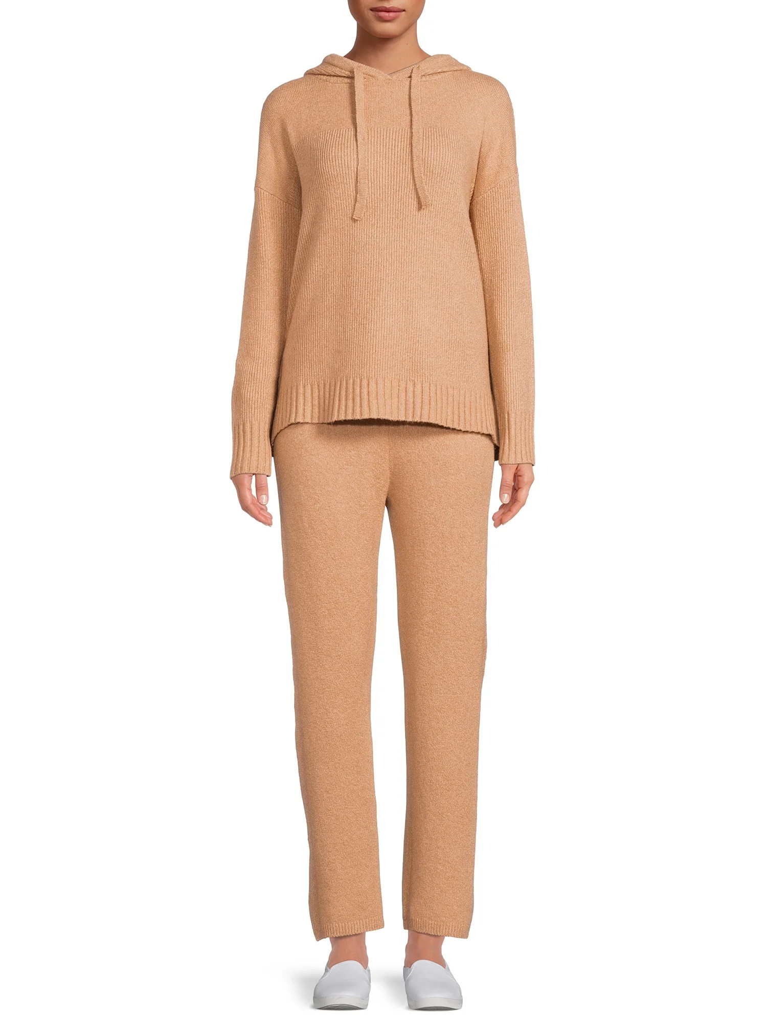 Time and Tru Women's Sweater Hoodie and Pants Set, 2-Piece | Walmart (US)