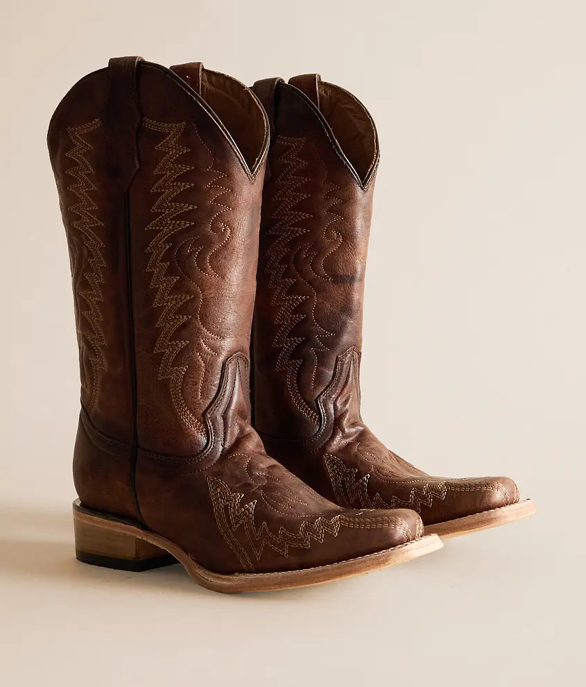 Zigzag Western Leather Boot | Buckle