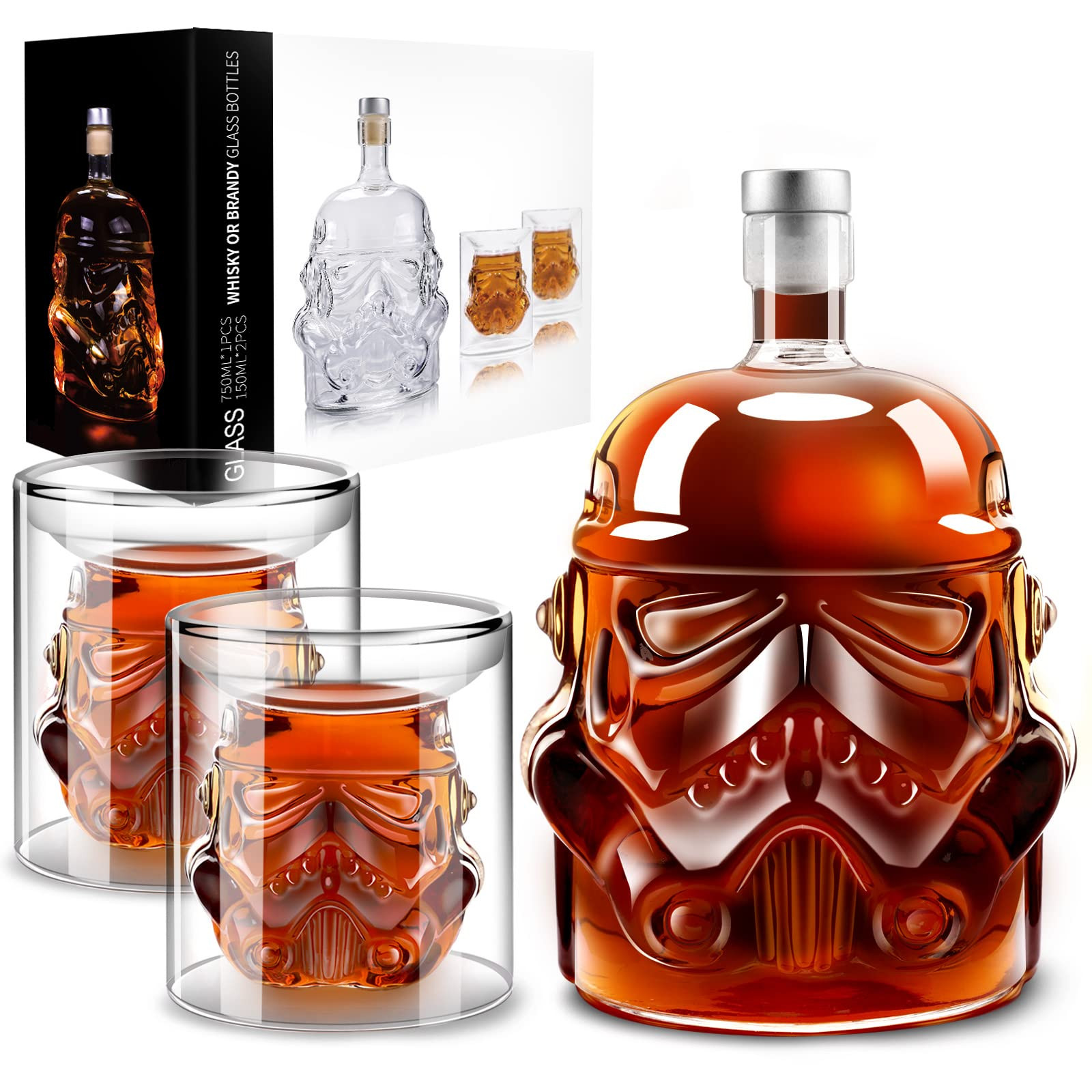 Whiskey Decanter Set, Whiskey Decanter with 2 Glasses, Decanter Set for Men Scotch Bourbon Vodka,... | Amazon (US)