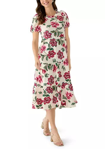 Women's Short Sleeve Terry Tiered Dress | Belk