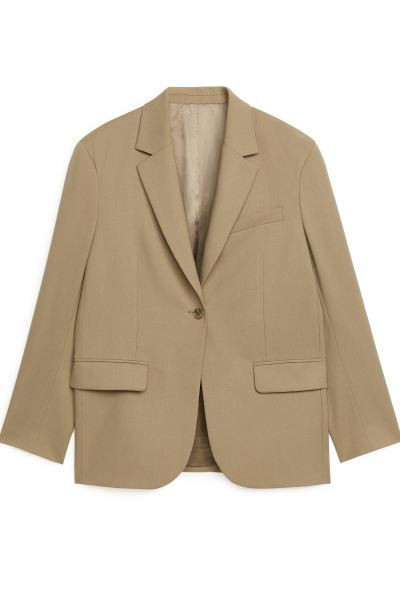 Oversized hopsack blazer van wolmix | H&M (DE, AT, CH, NL, FI)