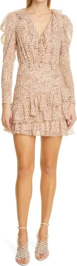 Ulla Johnson Cecily Metallic Dot Long Sleeve Silk Blend Dress | Nordstrom | Nordstrom