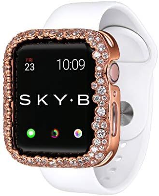 SkyB Champagne Bubbles Apple Watch Case for Women - Rose Gold with Cubic Zirconia Rhinestones to Mat | Amazon (US)