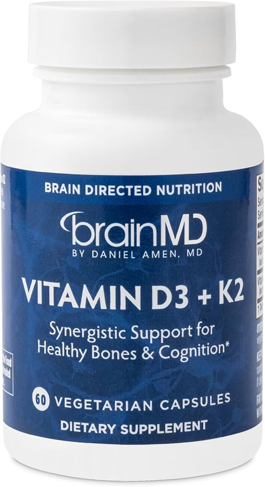 BRAINMD Vitamin D3 + K2-60 Capsules - Synergistic Support for Healthy Bones & Cognition - Gluten Free - 60 Servings | Amazon (US)