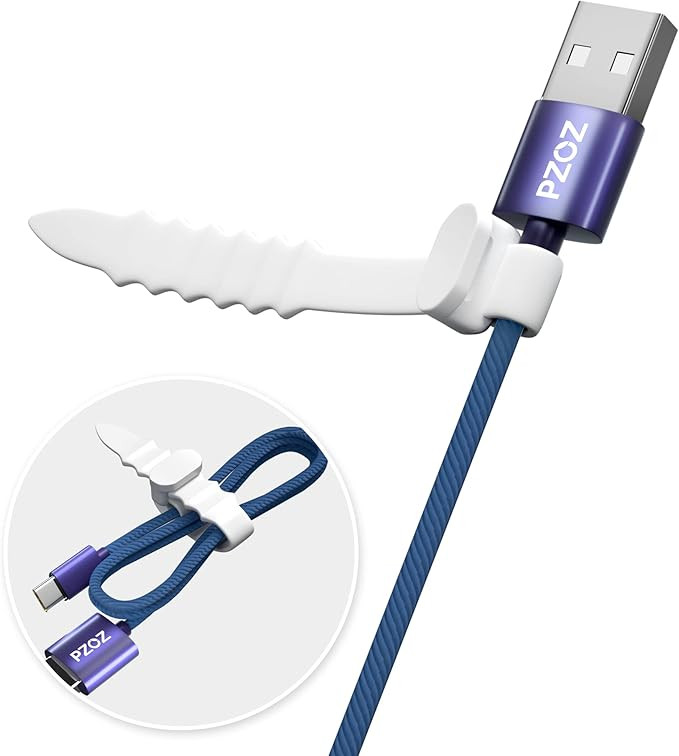PZOZ (10 pcs) Reusable Cable Zip Ties, 4.5 inch Elastic Silicone Cord Keeper Organizer Straps Man... | Amazon (US)