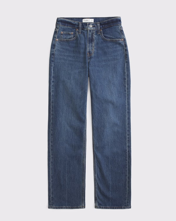 Curve Love High Rise Vintage Straight Jean | Abercrombie & Fitch (UK)