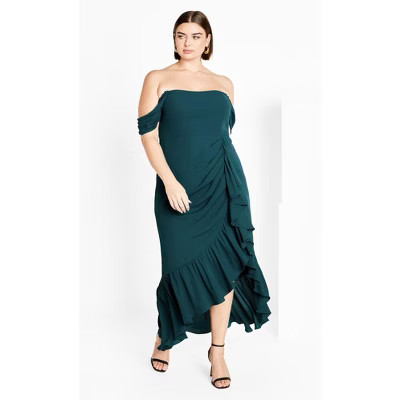 CITY CHIC | Women's Plus Size Rosabella Maxi Dress - emerald - 12 Plus | Target