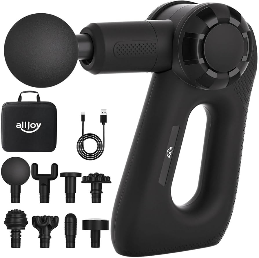 ALLJOY Massage Gun, Handheld Massager Gun for Athletes, Deep Tissue Muscle Massager with 8 Interc... | Amazon (US)