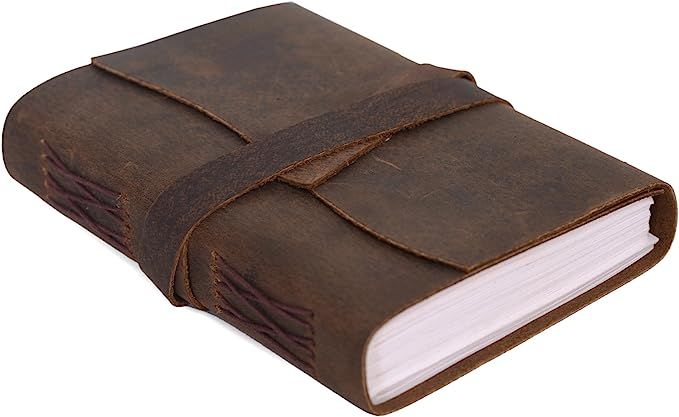 Handmade Leather Journal/Writing Notebook Diary/Bound Daily Notepad For Men & Women Unlined Paper... | Amazon (US)