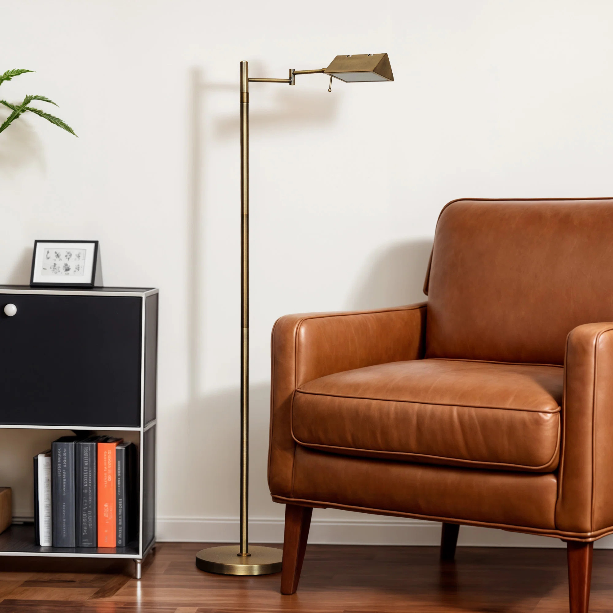 56" Dimmable LED Pharmacy Task Floor Lamp with Swivel Head Swing Arm | Wayfair North America