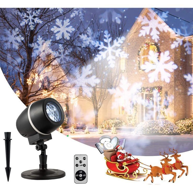 Costway Christmas Rotating Snowfall Projection Lights with Remote Control for Party | Target