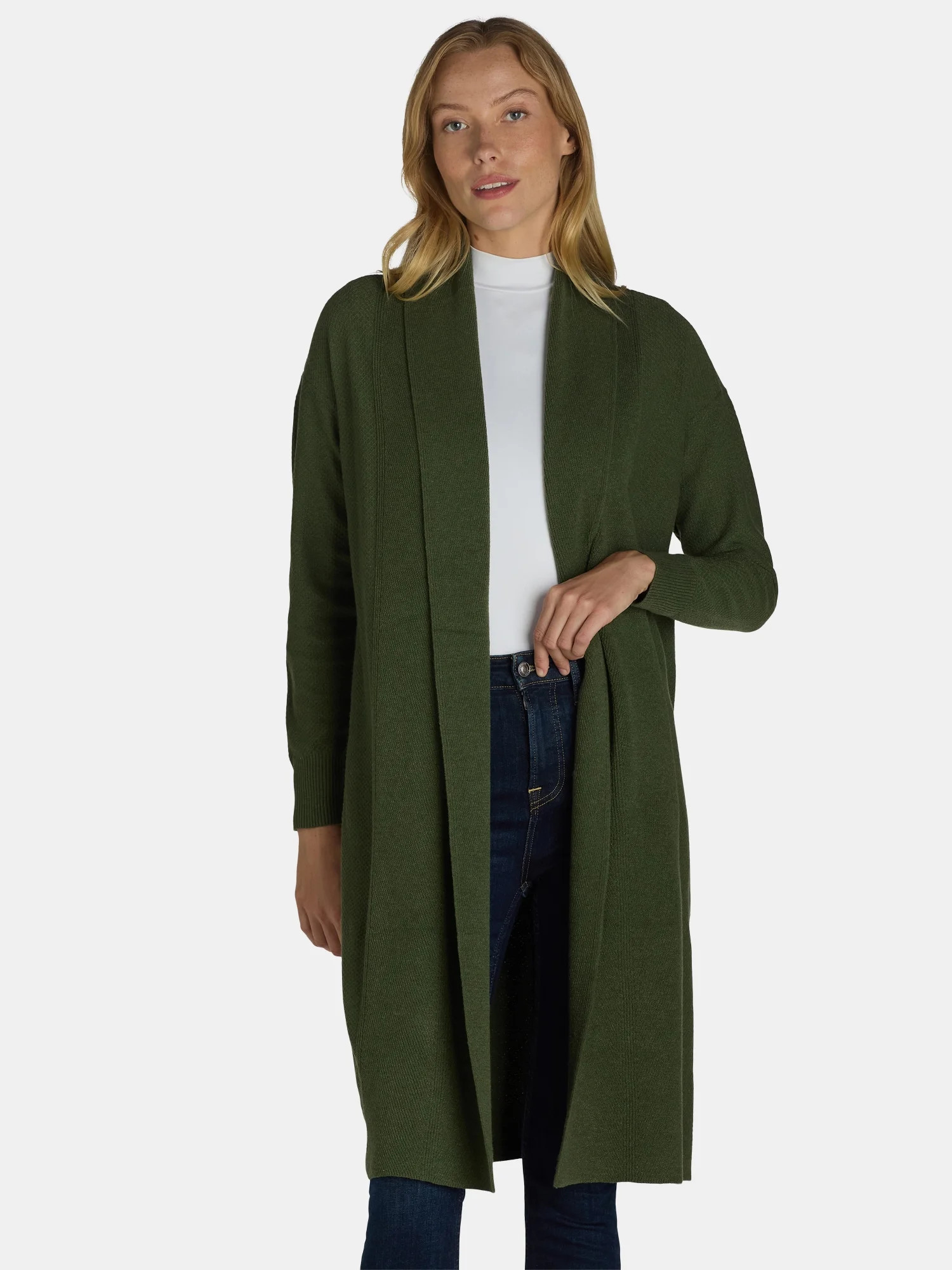 Time and Tru Women's and Women’s Plus Duster Cardigan Sweater, Midweight, Sizes XS-4X - Walmart... | Walmart (US)