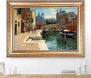 Canal in Venice by Peder Mork Monsted Framed Size:30x36 inches,Image Size:20x30 inches,Silver Edg... | Amazon (US)