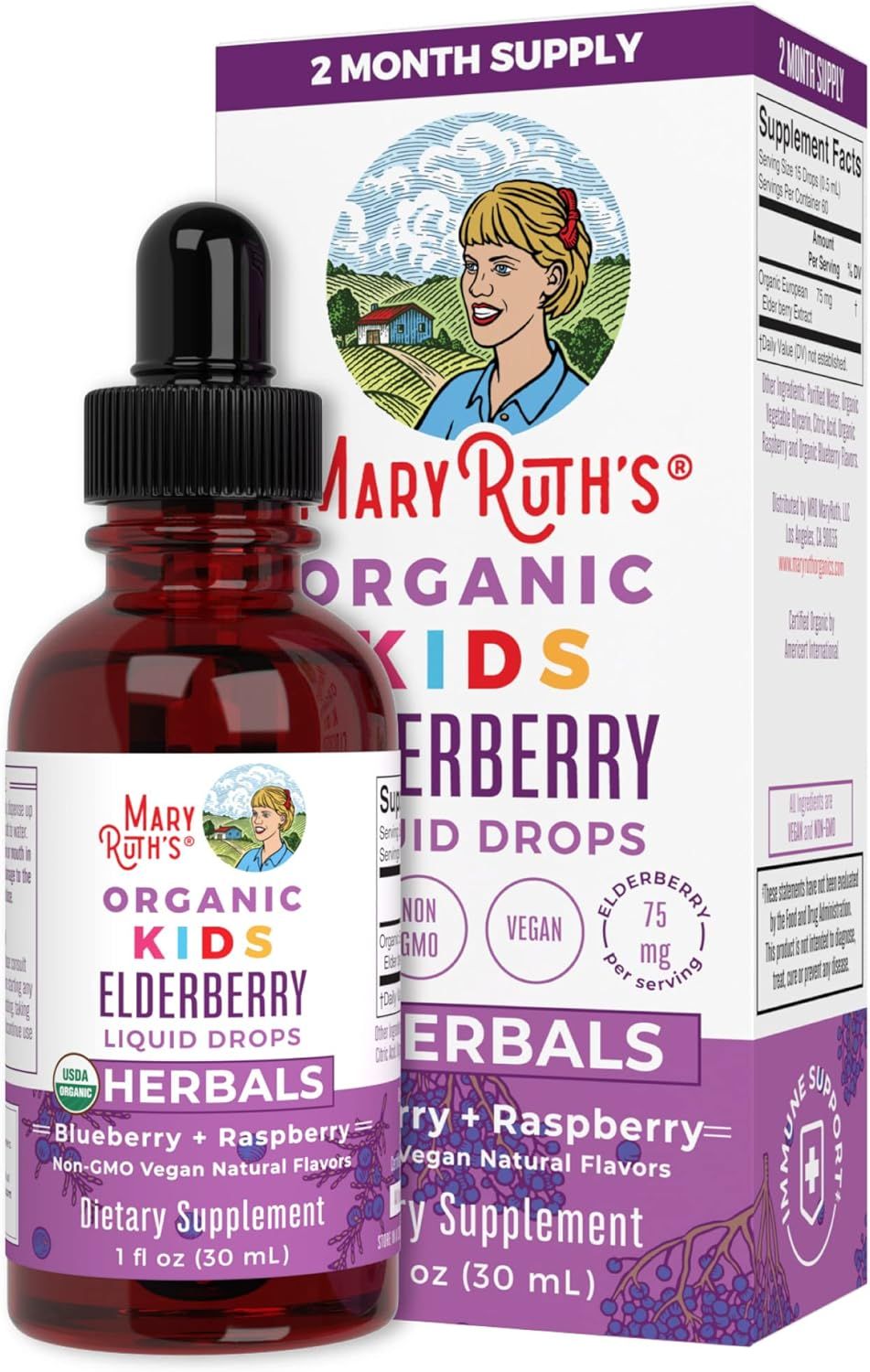 MaryRuth's | USDA Organic Elderberry Liquid Drops for Kids Ages 4-13 | Elderberry Extract | Immun... | Amazon (US)