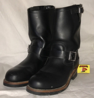 Red Wing 2268 Engineer Steel Toe Black Leather Boots UK8 US9D Cord Sole Biker  | eBay | eBay UK