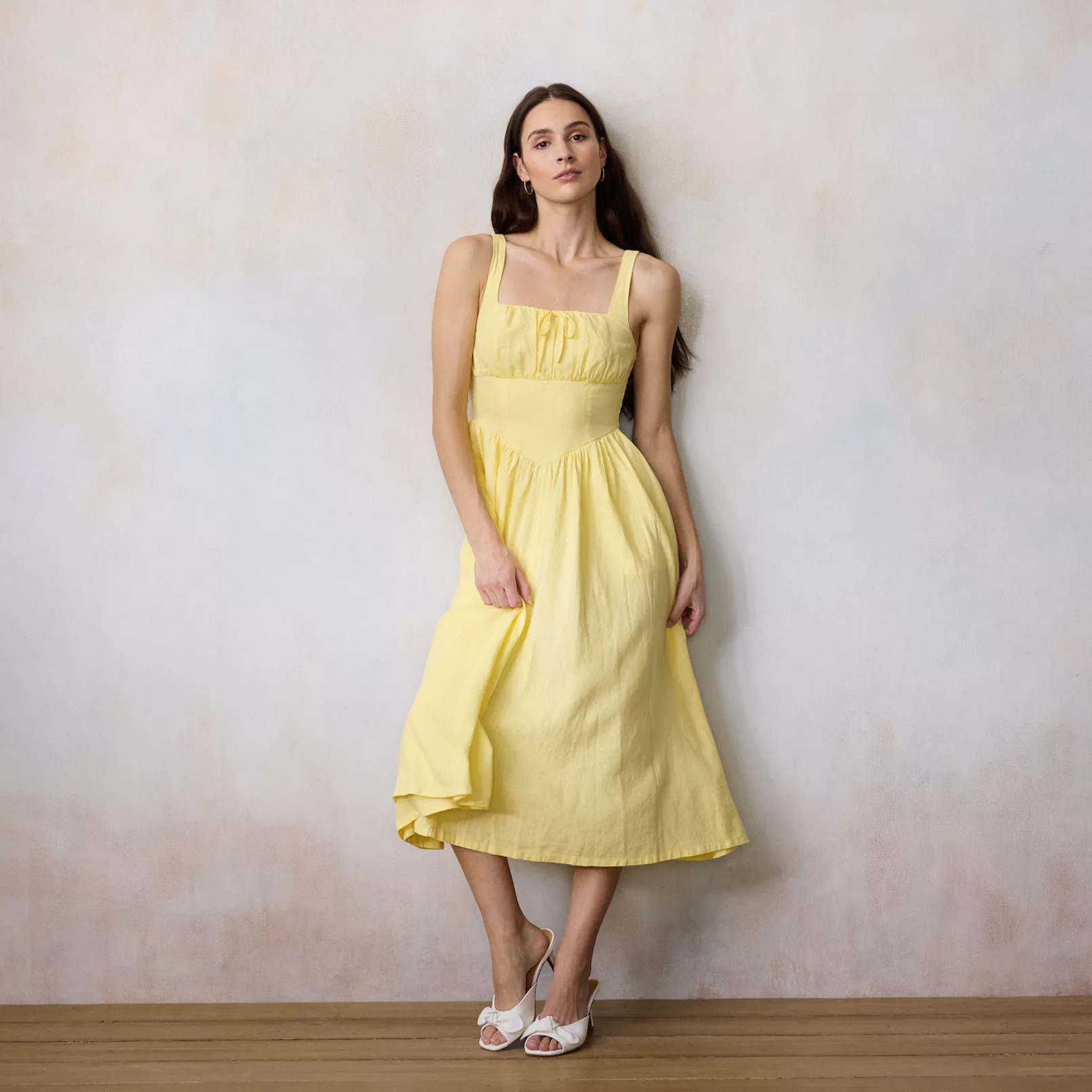 Women's LC Lauren Conrad V-Yoke Sleeveless Corset Midi Dress | Kohl's