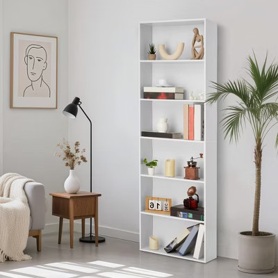 6-Shelf Tall Bookcase, Bookshelf with Industrial Rustic Style for Home Office, Sturdy 6-Tier Storage Organizer for Living Room, Bedroom | Target
