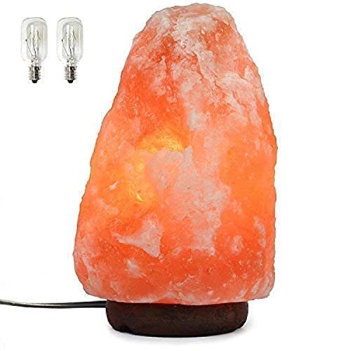 7 Inch Himalayan Salt Lamp with Dimmer Cord - Night Light Natural Crystal Rock Classic Wood Base Authentic from Pakistan | Amazon (US)