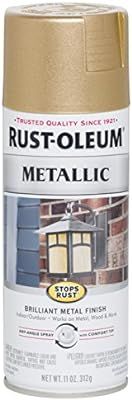 Rust-Oleum 286524 Stops Rust Metallic Spray Paint, 11 oz, Warm Gold | Amazon (US)