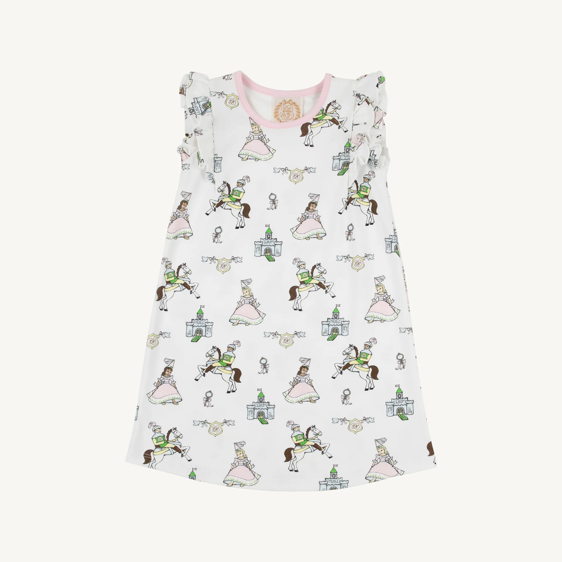 Ruehling Ruffle Dress - Darling Duchess with Palm Beach Pink | The Beaufort Bonnet Company