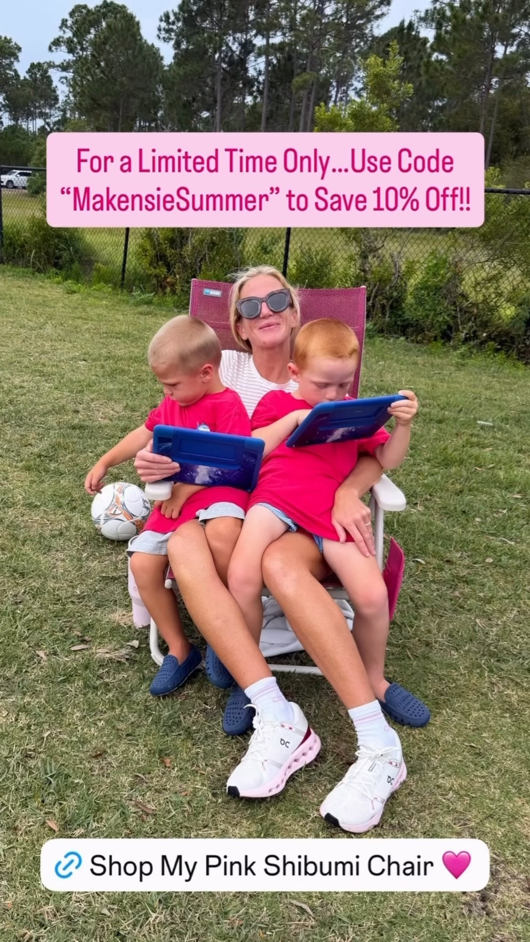 Our SHIBUMI Anywhere Chair Goes Everywhere!! Obsessed with the New Color in Sunset Pink!! 🩷 

Comment ☀️CHAIR☀️ below to receive a DM with the link to this post on my LTK!

Use Code: “MakensieSummer” for 10% Off Orders of $100 or More!! (Code Active Until 5/7/26)

#LTKmomlife #LTKHome #LTKTravel