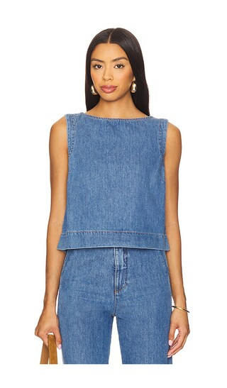 Boat Neck Denim Shell Top in Revelation | Revolve Clothing (Global)