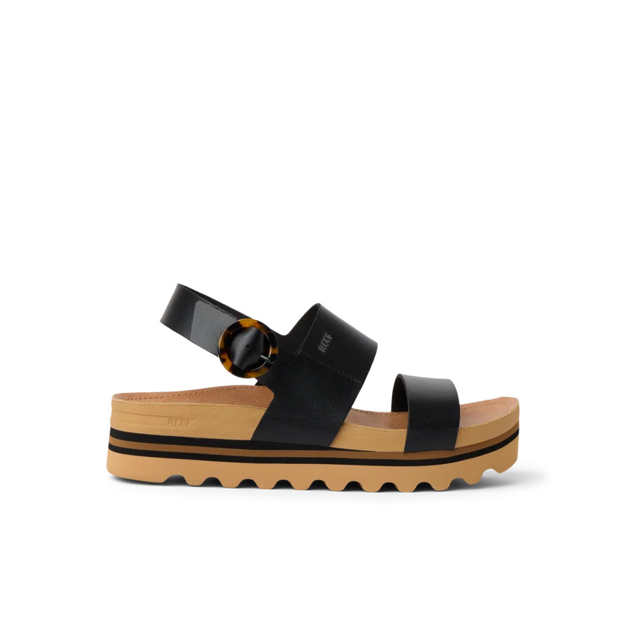 Women's Vista Hi Buckle Sandals in Black/Tan | REEF\u00ae | REEF