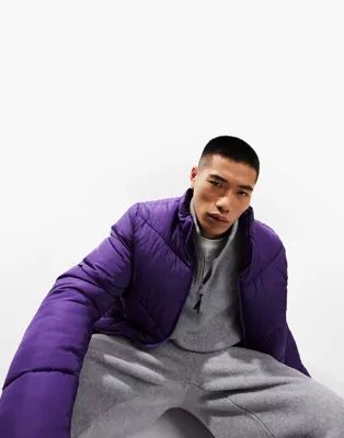 ASOS DESIGN puffer jacket in purple | ASOS (Global)