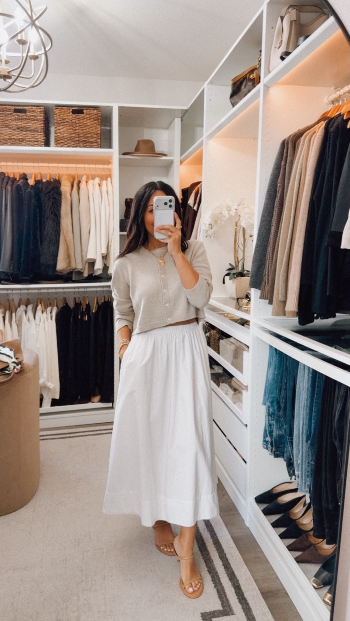 Spring staples ..Did xs in the skit (normally a 26 in denim) and small in the cardigan ⭐️ @Aritzia

#LTKOver40 #LTKootd