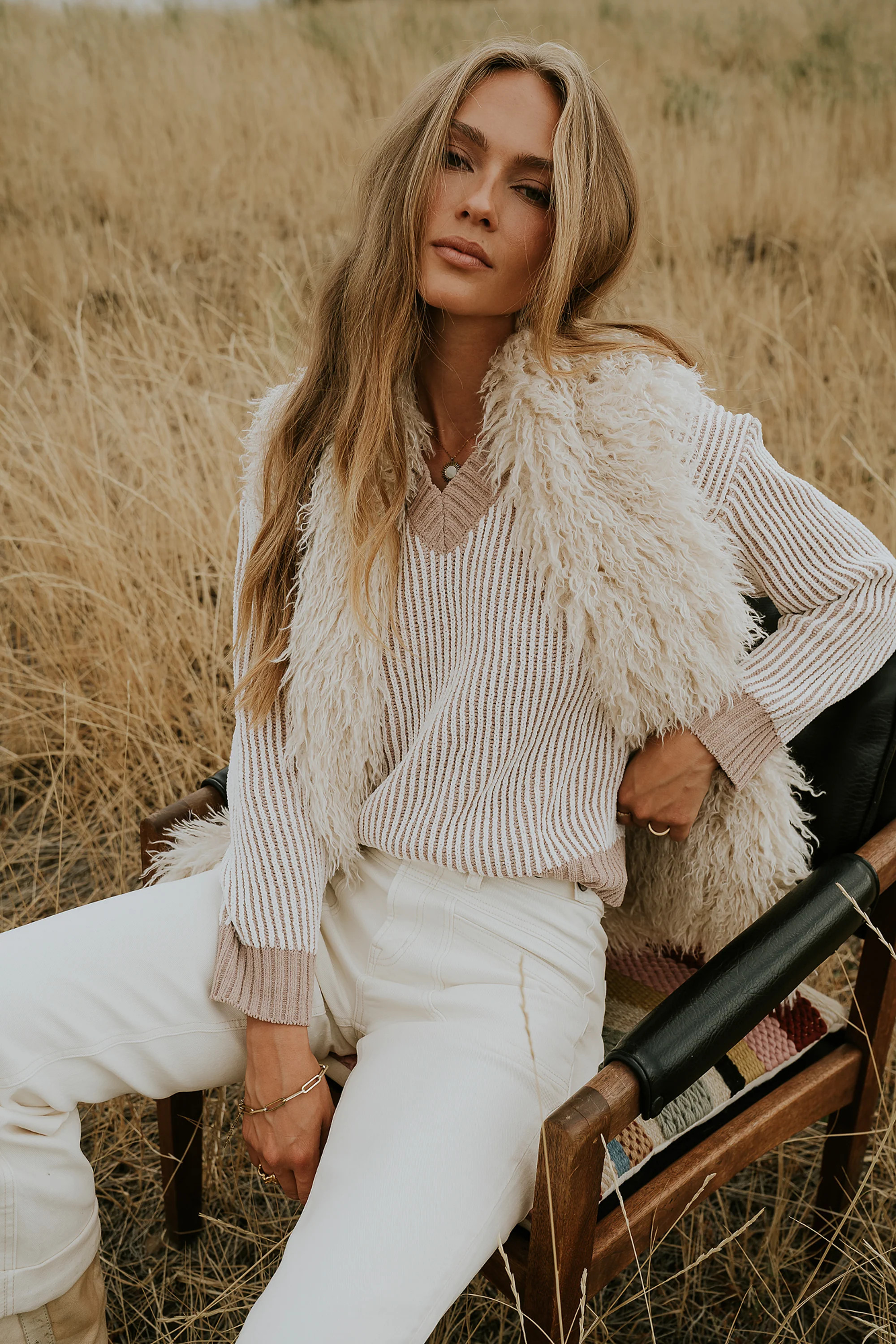 Glinda Knit Sweater in Brown | Böhme US