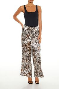 Satin Leopard Wide-Leg Pants | Forever 21