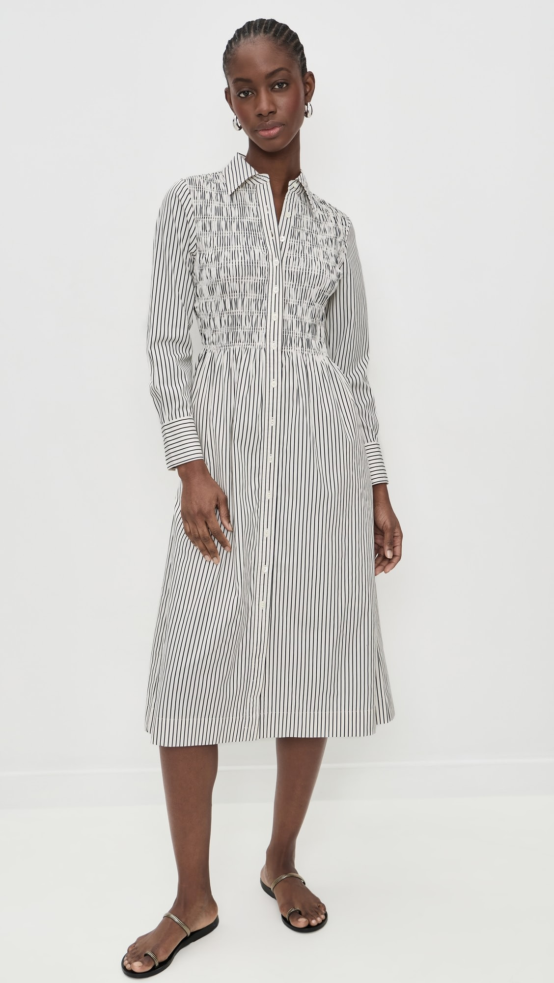 Smocked Midi Shirt Dress | Shopbop