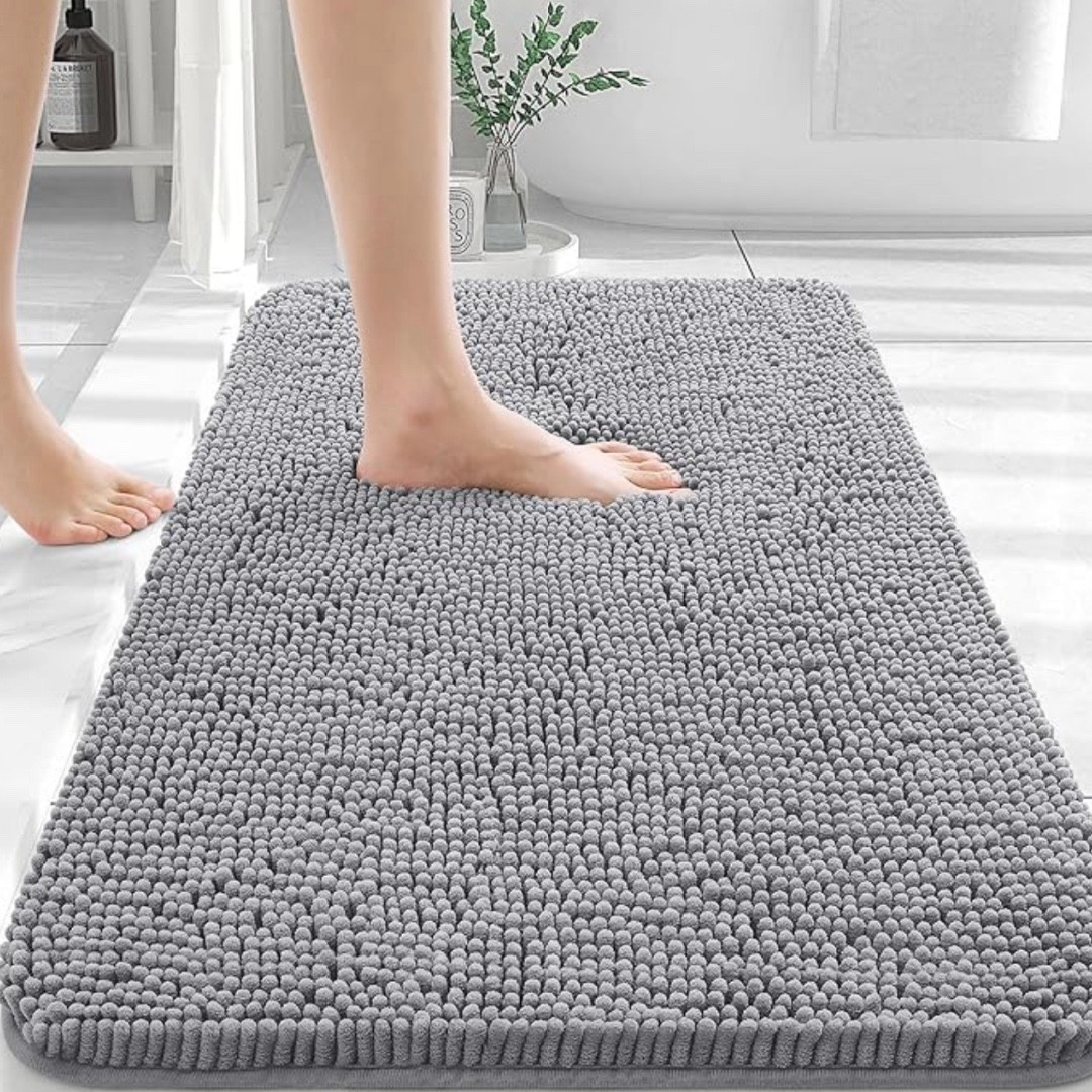 This chenille soft and cozy bath mat is available in 45 different colors and has over 16K reviews!!  My pup, Lily loves to lay on this one!  She thinks it is soft than her bed! 



#home
#luxurybath
#under$10

#LTKHome