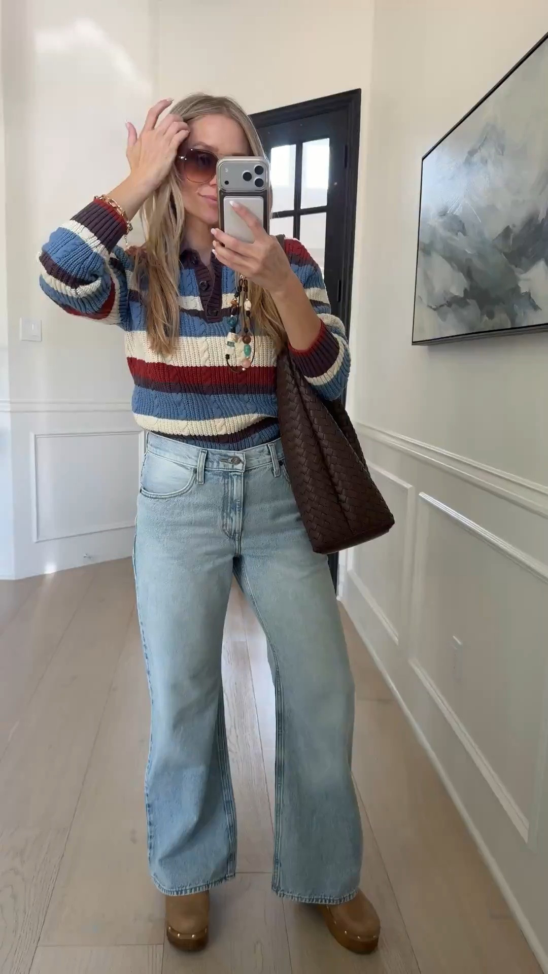 🤍Loving the stripes for fall!!! 🍂🍁

Wearing my tts (small) 120lbs 5’5”