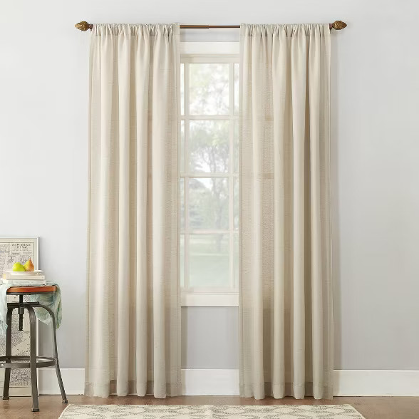 Linen Blend Textured Sheer Rod Pocket Curtain Panel - No. 918 | Target