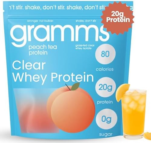 GRAMMS Proteína en polvo transparente de 0.71 oz de proteína para mujeres y hombres, aislado de... | Amazon (US)