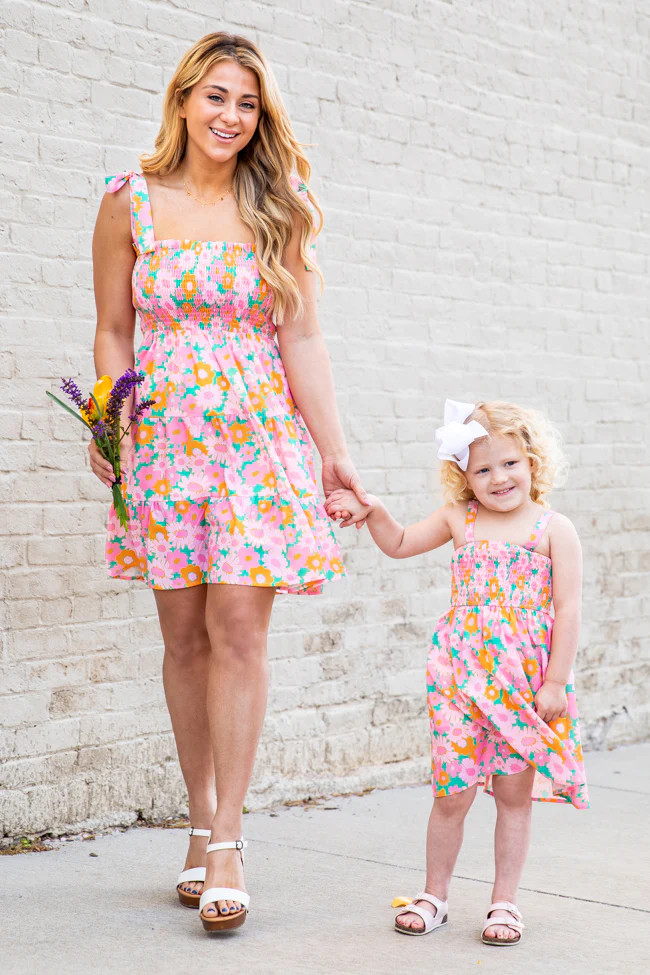 Sunny Skies Green Floral Mini Dress | Pink Lily