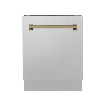 ZLINE Autograph Edition 24 in. Tallac Series Tall Tub Dishwasher in Satin Stainless Steel W/ Handle, 51dBa | Wayfair North America