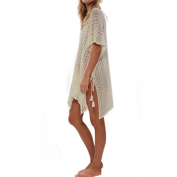 Swimsuit Cover Up for Women Summer Sexy Hollow Out Seethrough Crochet Bathing Suit Cover Up Swimw... | Walmart (US)