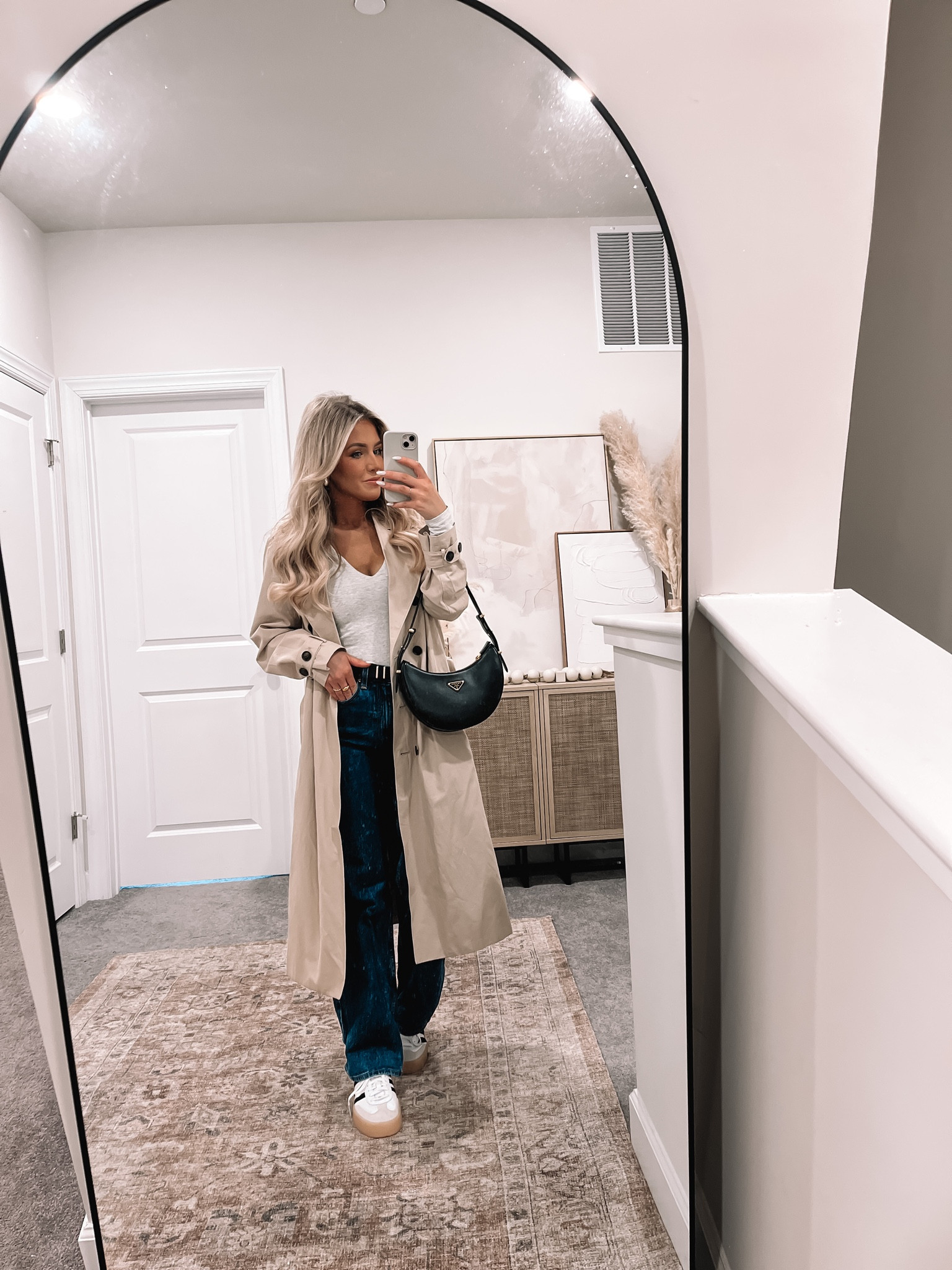 Casual weekend ootd. This outfit is full of closet basics to live in. 27 in jeans, medium in bodysuit, small in jacket, and ordered true size 9 in shoes but way too big- size down!

#LTKfindsunder100 #LTKSeasonal #LTKSpringSale