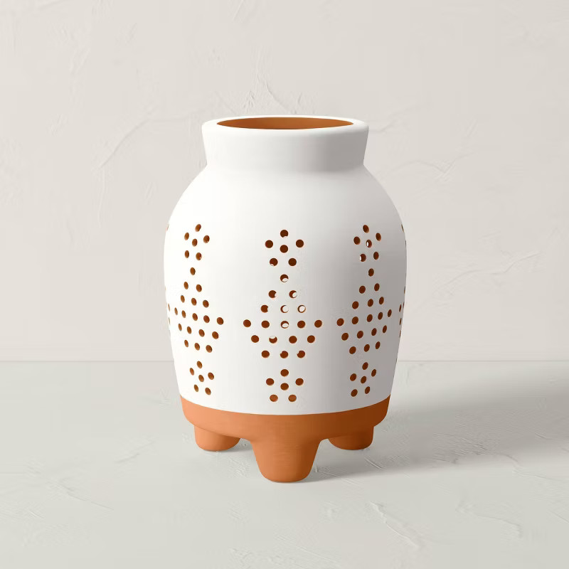 Terracotta Outdoor Lantern Candle Holder White/Terracotta - Opalhouse™ designed with Jungalow... | Target