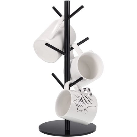 Mudder 14 Inch Coffee Mug Tree Cup Holder Tree Mug Rack for Counter with 6 Hooks Removable Mug Stand | Walmart (US)